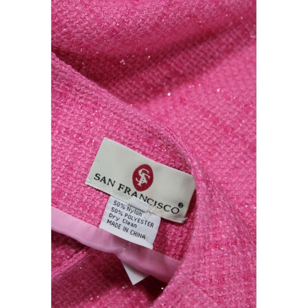 San Francisco Women Pink Blazer Coat Button 3/4 Sleeve Size M - Picture 5 of 5